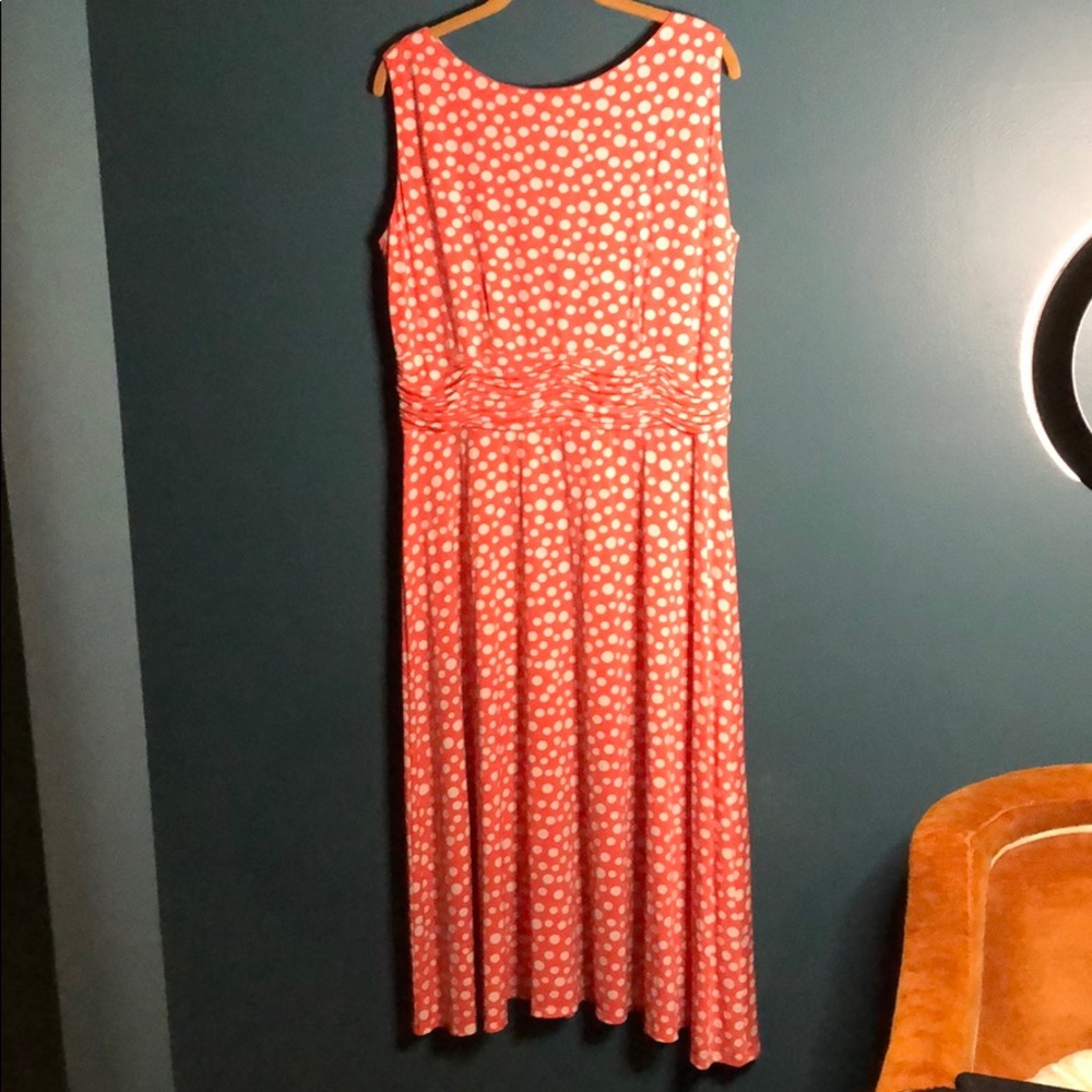 Coral Polka dot dress